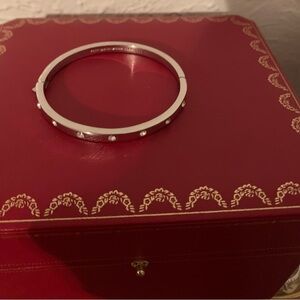 NEW! Kate Spade ‘Set In Stone’  Silver Crystal Bangle Bracelet